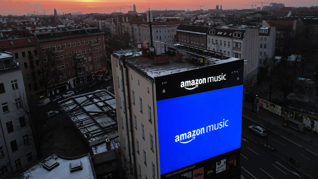 Amazon Music outdoor advertising panorama shot