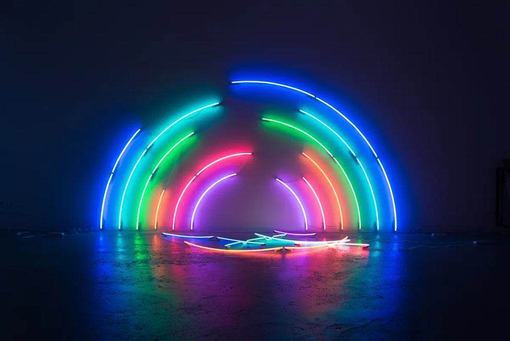 Neon rainbow in multiple colours