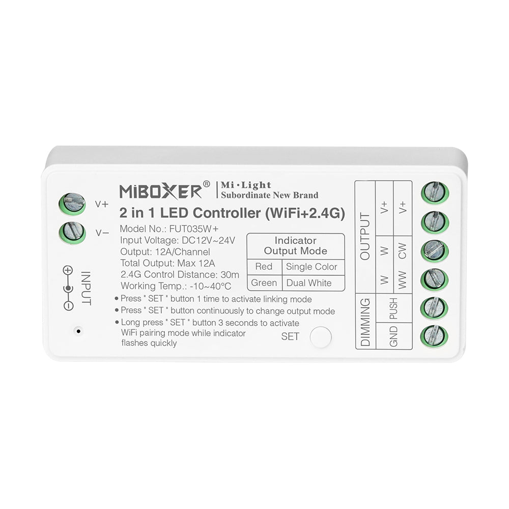 FUT035W+ | 2-in-1 Smart LED Controller (CCT/Mono)